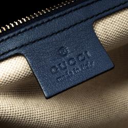 مملوكة مسبقًا Gucci Dark Blue Guccissima Leather Large Emily Chain Shoulder Bag