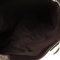 Pre Owned Gucci Beige/Ebony GG Canvas D Ring Tote