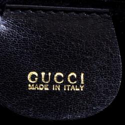 مملوكة مسبقًا Gucci Black Leather Vintage Flap Shoulder Bag