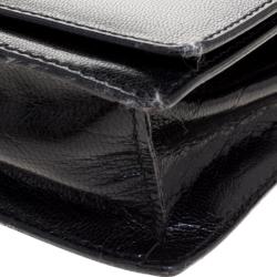 مملوكة مسبقًا Gucci Black Leather Vintage Flap Shoulder Bag