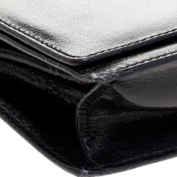 مملوكة مسبقًا Gucci Black Leather Vintage Flap Shoulder Bag