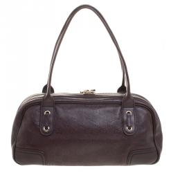 Pre Owned Gucci Dark Brown Guccissima Leather Princy Boston Bag