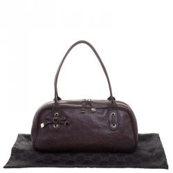 Pre Owned Gucci Dark Brown Guccissima Leather Princy Boston Bag