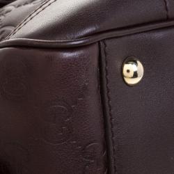 Pre Owned Gucci Dark Brown Guccissima Leather Princy Boston Bag