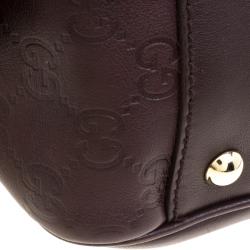 Pre Owned Gucci Dark Brown Guccissima Leather Princy Boston Bag