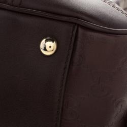 Pre Owned Gucci Dark Brown Guccissima Leather Princy Boston Bag