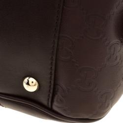Pre Owned Gucci Dark Brown Guccissima Leather Princy Boston Bag