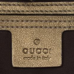 Pre Owned Gucci Gold GG Crystal Canvas Medium  Joy Tote
