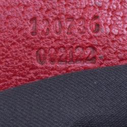 Pre Owned Gucci Navy Blue/Red GG Canvas Abbey D-Ring Shoulder Bag