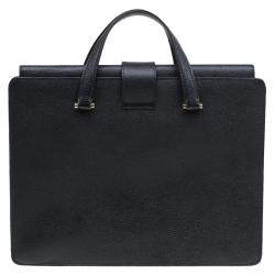 Gucci Black Leather Vintage Document Briefcase