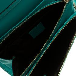 Pre Owned حقيبة كلاتش غوتشي جاكي جلد تمساح خصراء تركواز