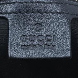 Pre Owned Gucci Black Monogram Canvas Horsebit Pelham Hobo