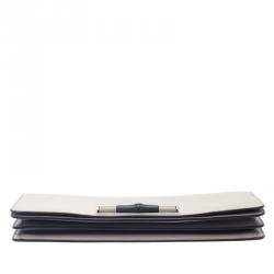 Pre Owned Gucci Grey Leather Lady Bamboo Clutch