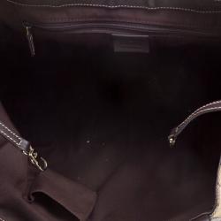 Pre Owned Gucci Beige GG Canvas Large D Ring Top Handle Bag