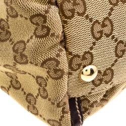 Pre Owned Gucci Beige GG Canvas Large D Ring Top Handle Bag