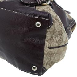 مملوكة مسبقًا Gucci Brown Monogram Canvas and Leather Medium Horsebit Nail Bag