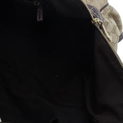 مملوكة مسبقًا Gucci Brown Monogram Canvas and Leather Medium Horsebit Nail Bag