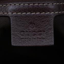 مملوكة مسبقًا Gucci Brown Monogram Canvas and Leather Medium Horsebit Nail Bag