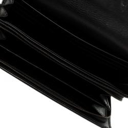 Gucci Black Leather GG Continental Wallet 