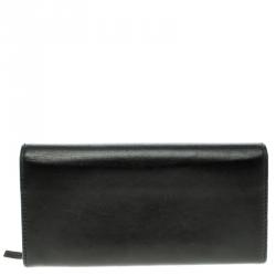 Gucci Black Leather GG Continental Wallet 
