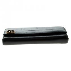 Gucci Black Leather GG Continental Wallet 
