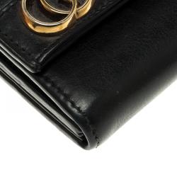 Gucci Black Leather GG Continental Wallet 