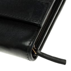 Gucci Black Leather GG Continental Wallet 