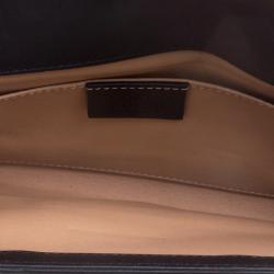 Pre Owned Gucci Black Suede Crystal Horsebit Broadway Clutch