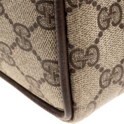 Pre Owned Gucci Beige/Brown Vintage GG Supreme Canvas Web Boston Bag