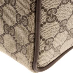 Pre Owned Gucci Beige/Brown Vintage GG Supreme Canvas Web Boston Bag