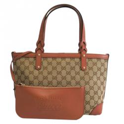 Pre Owned Gucci Brown/Beige GG Canvas Small Craft Original Tote