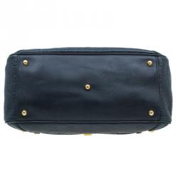 Pre Owned Gucci Black Leather Guccissima Wave Boston Bag