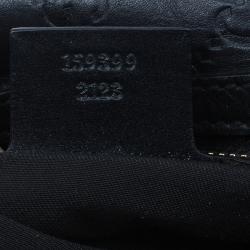 Pre Owned Gucci Black Leather Guccissima Wave Boston Bag