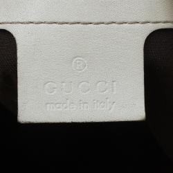 Pre Owned Gucci Beige Monogram Canvas Bamboo Handle Hobo Bag