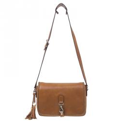 Pre Owned حقيبة غوتشي مراكش جلد بني متوسطة ماسنجر بقلاب.