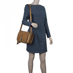 Pre Owned حقيبة غوتشي مراكش جلد بني متوسطة ماسنجر بقلاب.