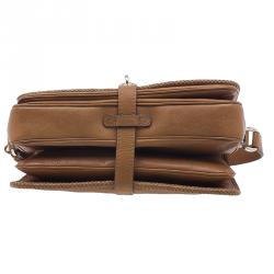 Pre Owned حقيبة غوتشي مراكش جلد بني متوسطة ماسنجر بقلاب.