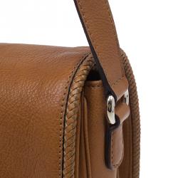 Pre Owned حقيبة غوتشي مراكش جلد بني متوسطة ماسنجر بقلاب.