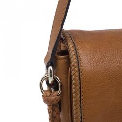 Pre Owned حقيبة غوتشي مراكش جلد بني متوسطة ماسنجر بقلاب.