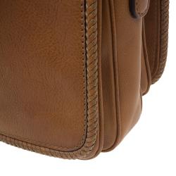 Pre Owned حقيبة غوتشي مراكش جلد بني متوسطة ماسنجر بقلاب.