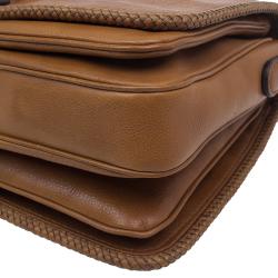 Pre Owned حقيبة غوتشي مراكش جلد بني متوسطة ماسنجر بقلاب.