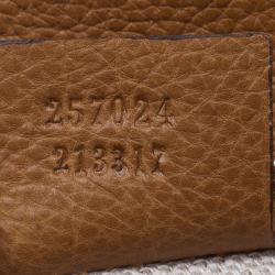 Pre Owned حقيبة غوتشي مراكش جلد بن�ي متوسطة ماسنجر بقلاب.