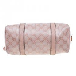 Pre Owned Gucci Pink Crystal Coated Canvas GG Small Joy Boston Bag