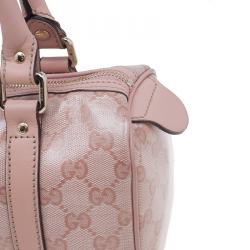 Pre Owned Gucci Pink Crystal Coated Canvas GG Small Joy Boston Bag