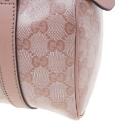 Pre Owned Gucci Pink Crystal Coated Canvas GG Small Joy Boston Bag