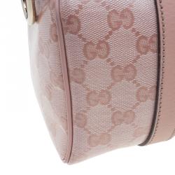 Pre Owned Gucci Pink Crystal Coated Canvas GG Small Joy Boston Bag
