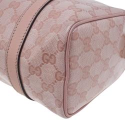 Pre Owned Gucci Pink Crystal Coated Canvas GG Small Joy Boston Bag