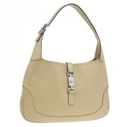 مملوكة مسبقًا Gucci Beige Leather Jackie O Hobo Bag