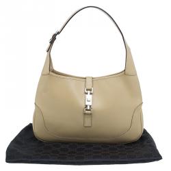 مملوكة مسبقًا Gucci Beige Leather Jackie O Hobo Bag