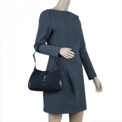 Pre Owned حقيبة غوتشي جاكي GG كانفاس أسود صغيرة